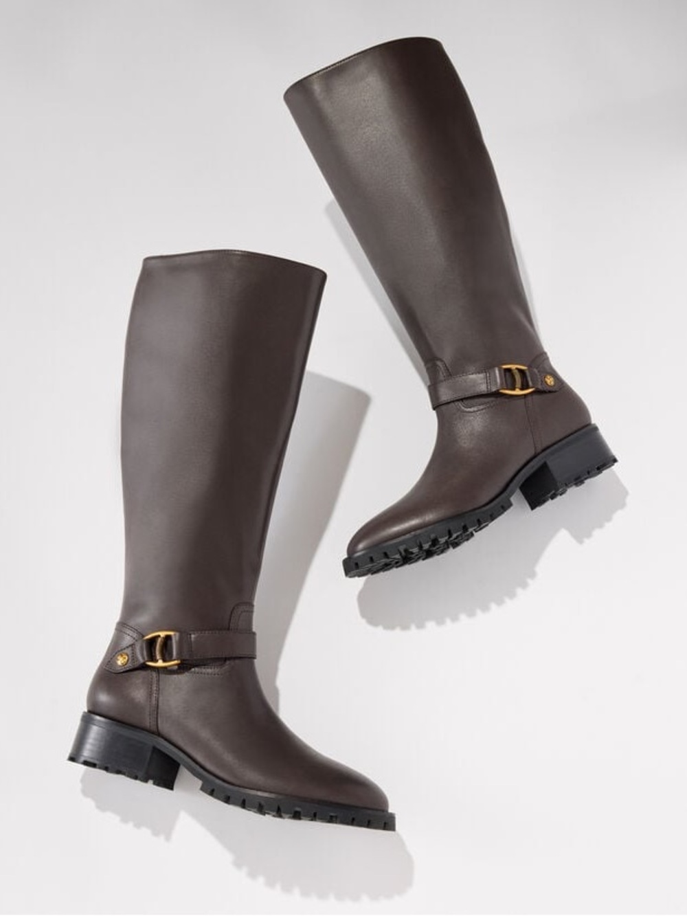 Talbots Tall Brown Leather Over-the-Knee Boots with Buckle